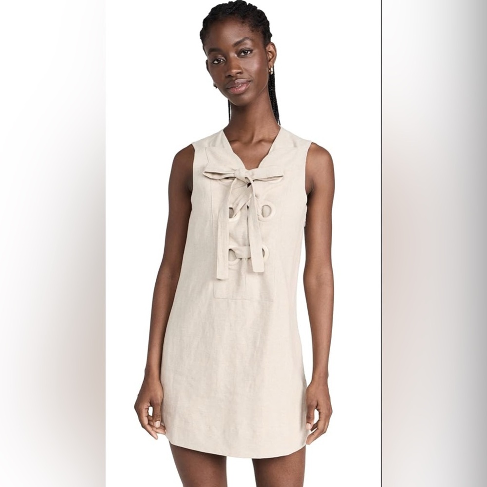 English Factory Beige Linen Dress